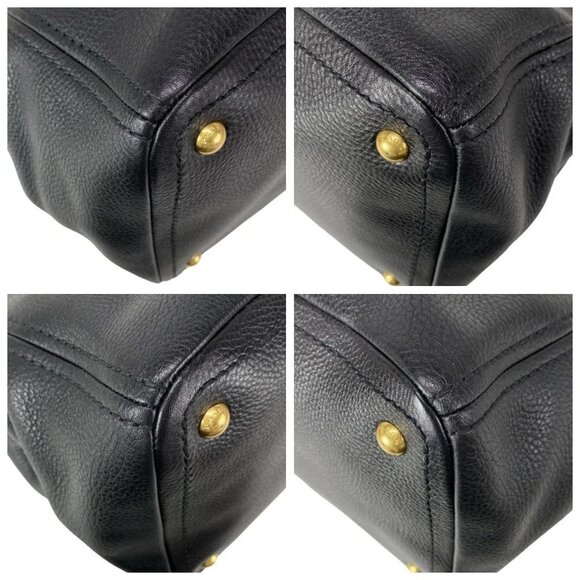PRADA - Black Leather Tote Bag 666-050225 - Picture 6 of 14